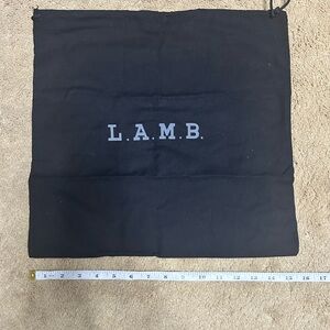 L.A.M.B. Black Logo Drawstring Storage Bag
